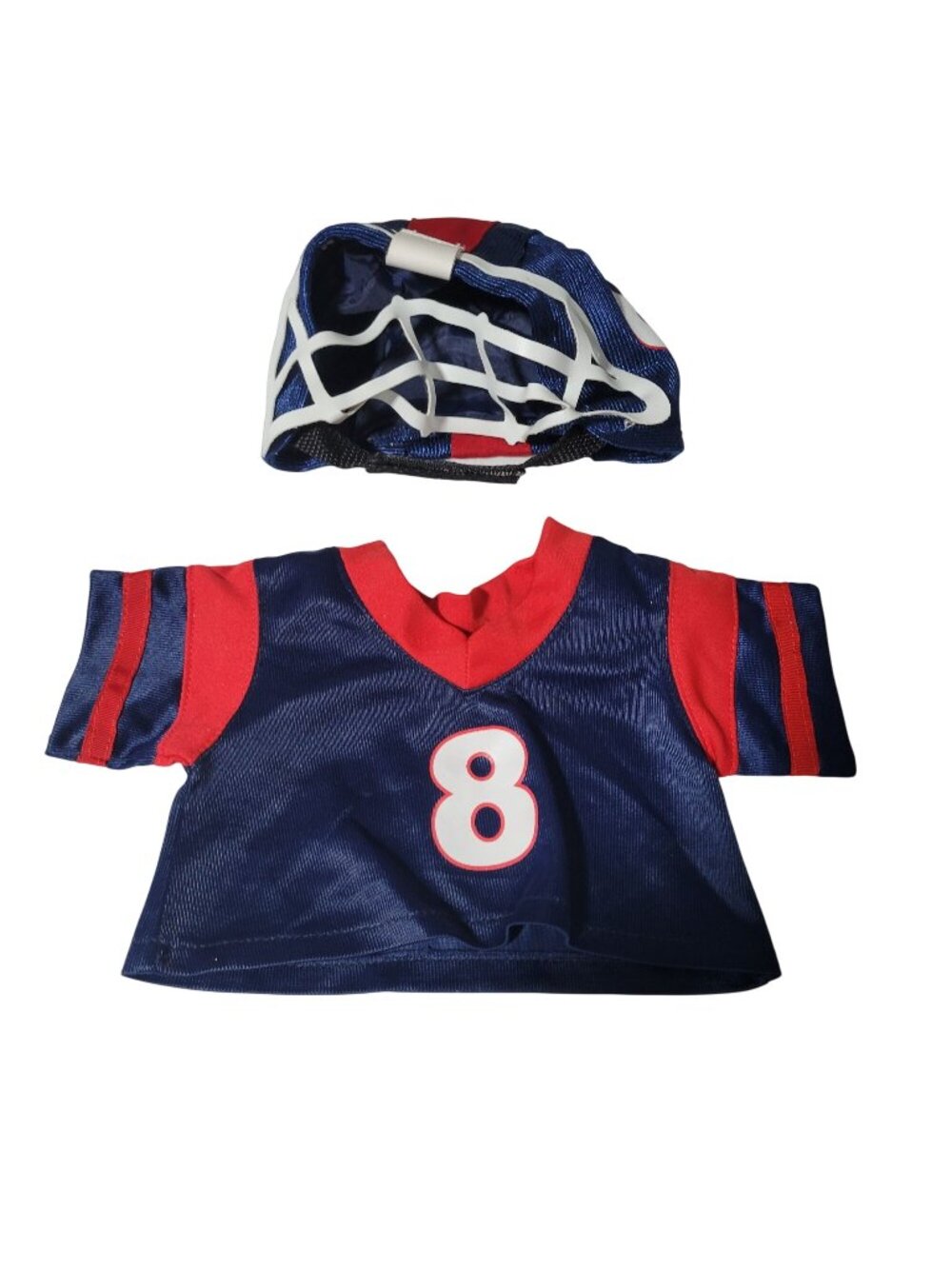 Blue #8 Football Jersey Helmet for Plush Bears Outfit Clothes Stuffed Animals